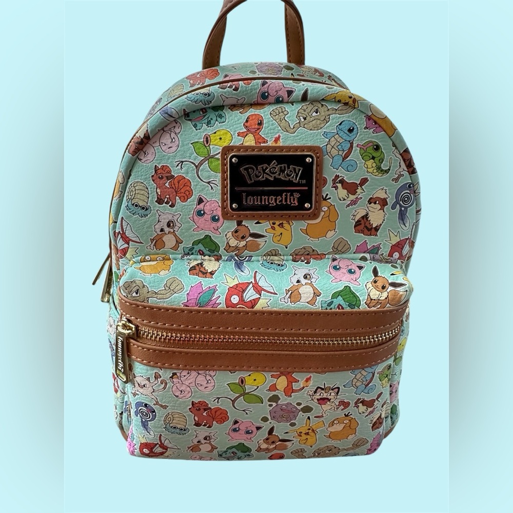 LOUNGEFLY POKEMON 151 FIRST GENERATION TEAL MINI BACKPACK